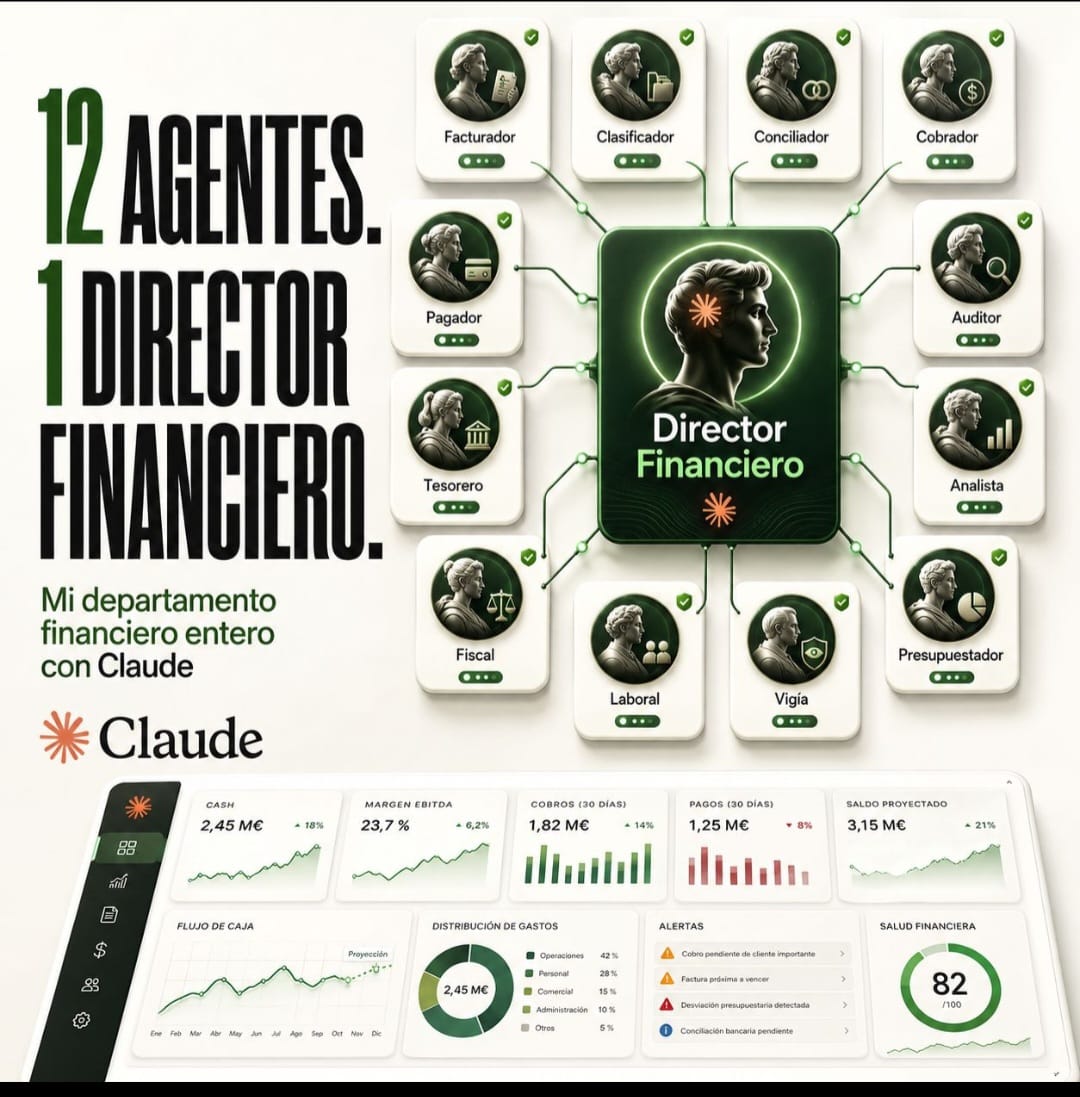 12 agentes, 1 Director Financiero